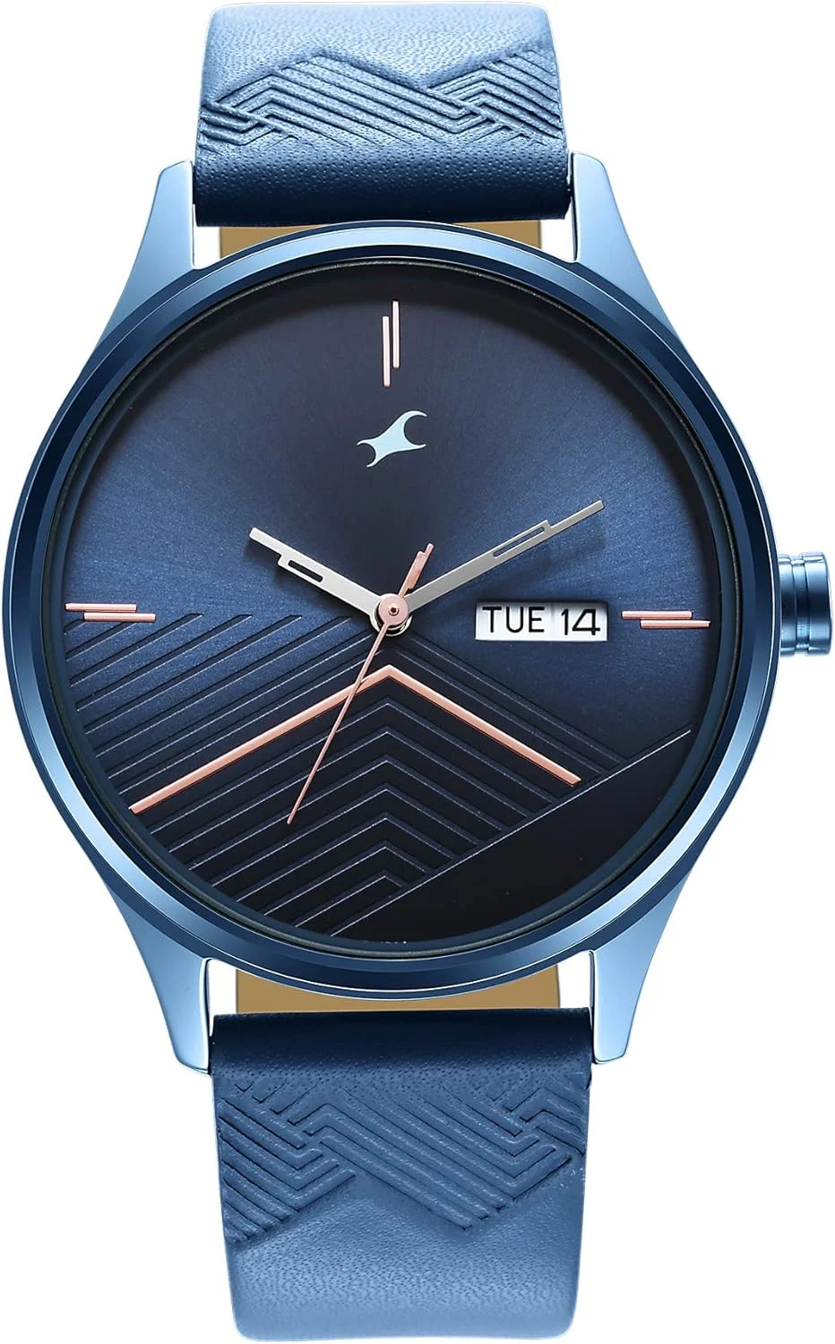 ساعت مچی عقربهای مردانه فستتراک مدل Style Up با صفحه آبی، نمایشگر روز و تاریخ و بند چرمی - NS3247QL01 ساعت مچی عقربهای مردانه فستتراک مدل Style Up با صفحه آبی، نمایشگر روز و تاریخ و بند چرمی - NS3247QL01