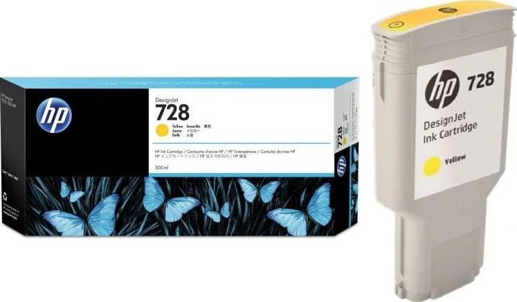 کارتریج جوهر زرد 300 میلی لیتری HP 728 DesignJet مدل F9K15A