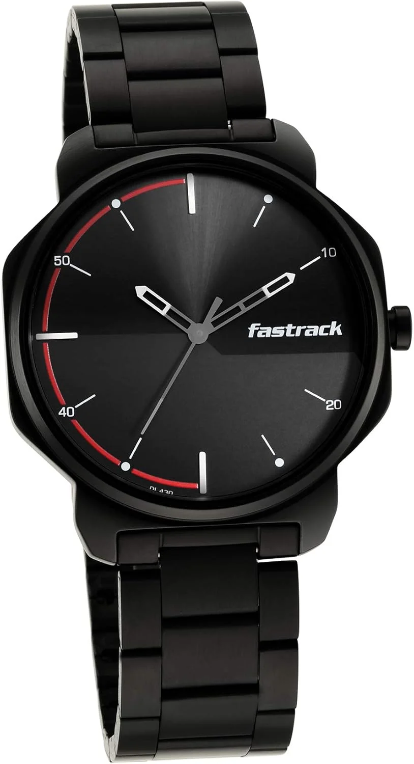 ساعت مچی عقربه ای مردانه Fastrack مدل Casual با صفحه مشکی - 3254NM01، مشکی