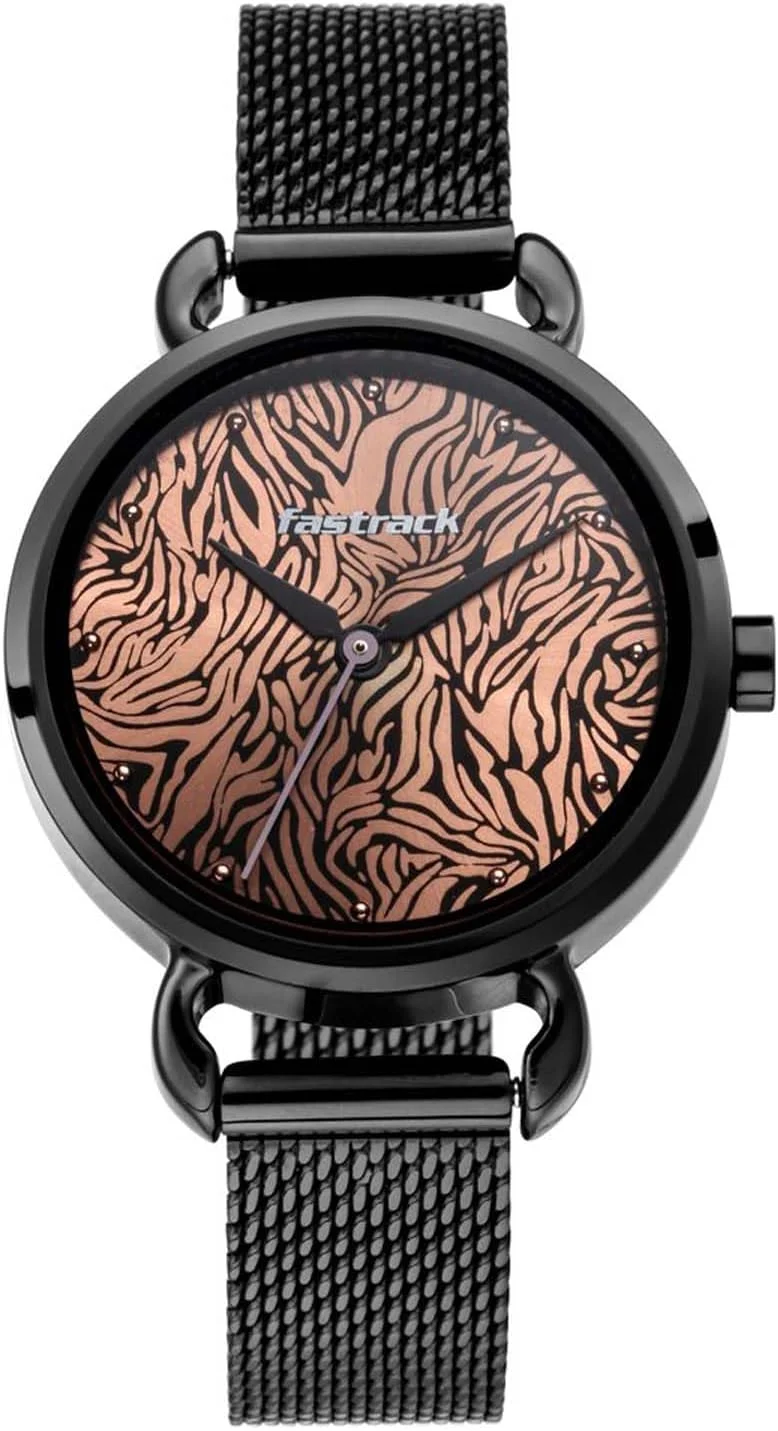 ساعت مچی زنانه Fastrack با صفحه آنالوگ طرح حیوانات و رنگ رزگلد - 6221NM01/NP6221NM01