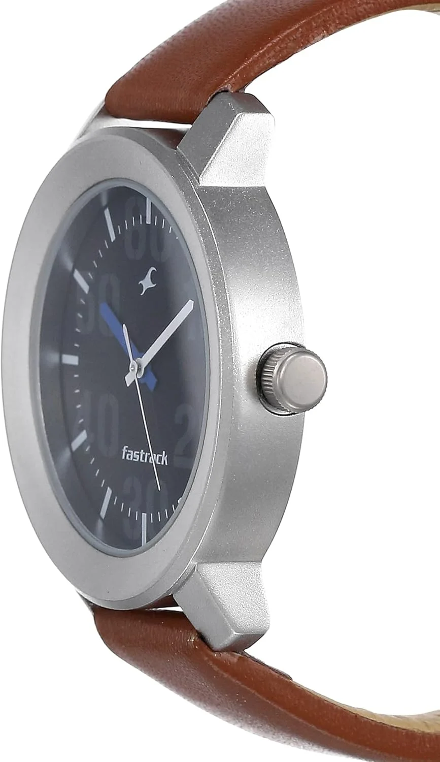 ساعت مچی عقربه‌ای پسرانه فستراک با بند چرمی قهوه‌ای مدل 3121SL01