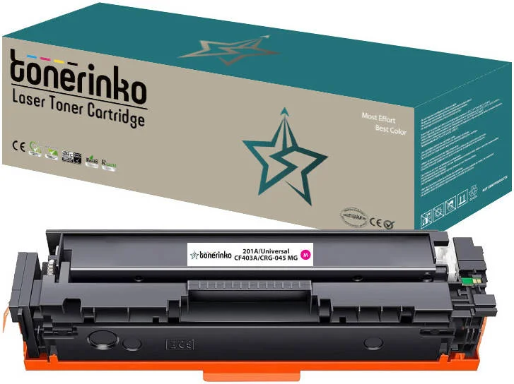 کارتریج تونر سازگار تونرینکو، برای HP 201A CF400A CF401A CF402A CF403A، HP Color LaserJet Pro MFP M277dw, M252dw, M277n, M252n, M277c6 (Magenta 201A/Universal, CF403A/CRG-045 MG) | CRG-045 MG