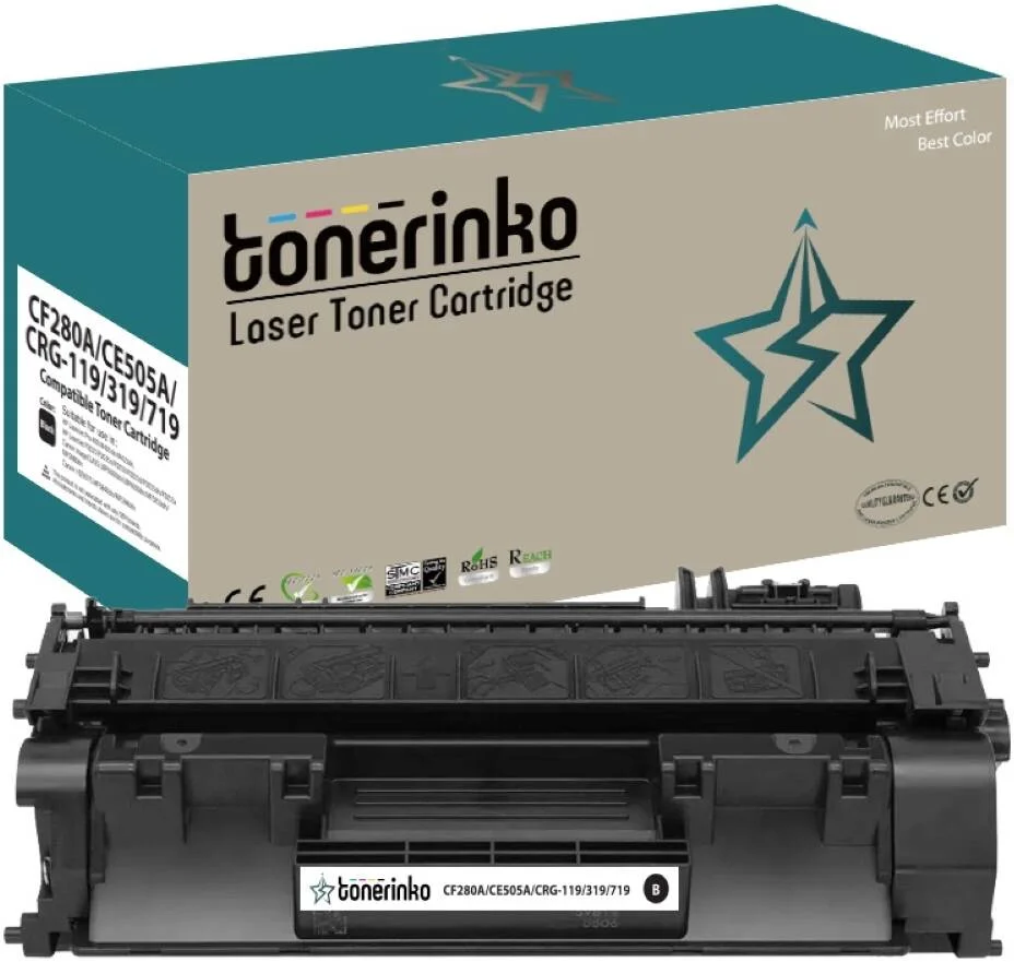 کارتریج تونر Tonerinko 80A CF280A با چیپ به روز شده، تونر سازگار برای پرینترهای HP LaserJet Pro 400، M401dw، MFP M425n، MFP M425fdw، بازدهی بالا، کیفیت چاپ واضح، مشکی | CF280A