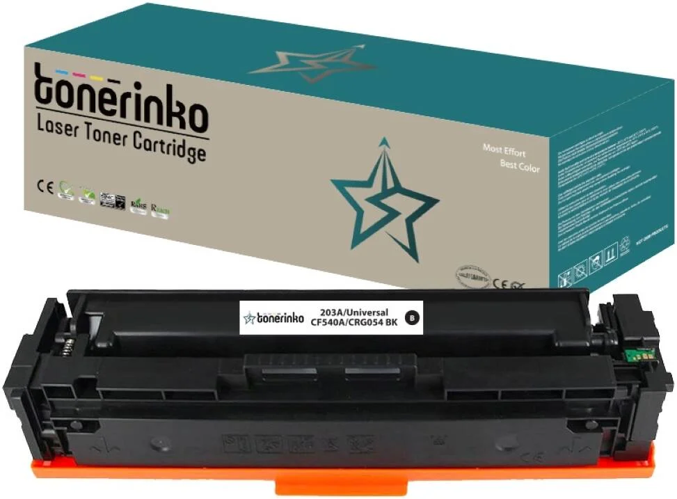 کارتریج تونر جایگزین پریمیوم تونرینکو سازگار با HP 203A CF540A و 203X CF540X، برای HP LaserJet Pro MFP M281fdw, M254dw (مشکی 203A/یونیورسال، CF540A/CRG054 BK) | CRG054 BK