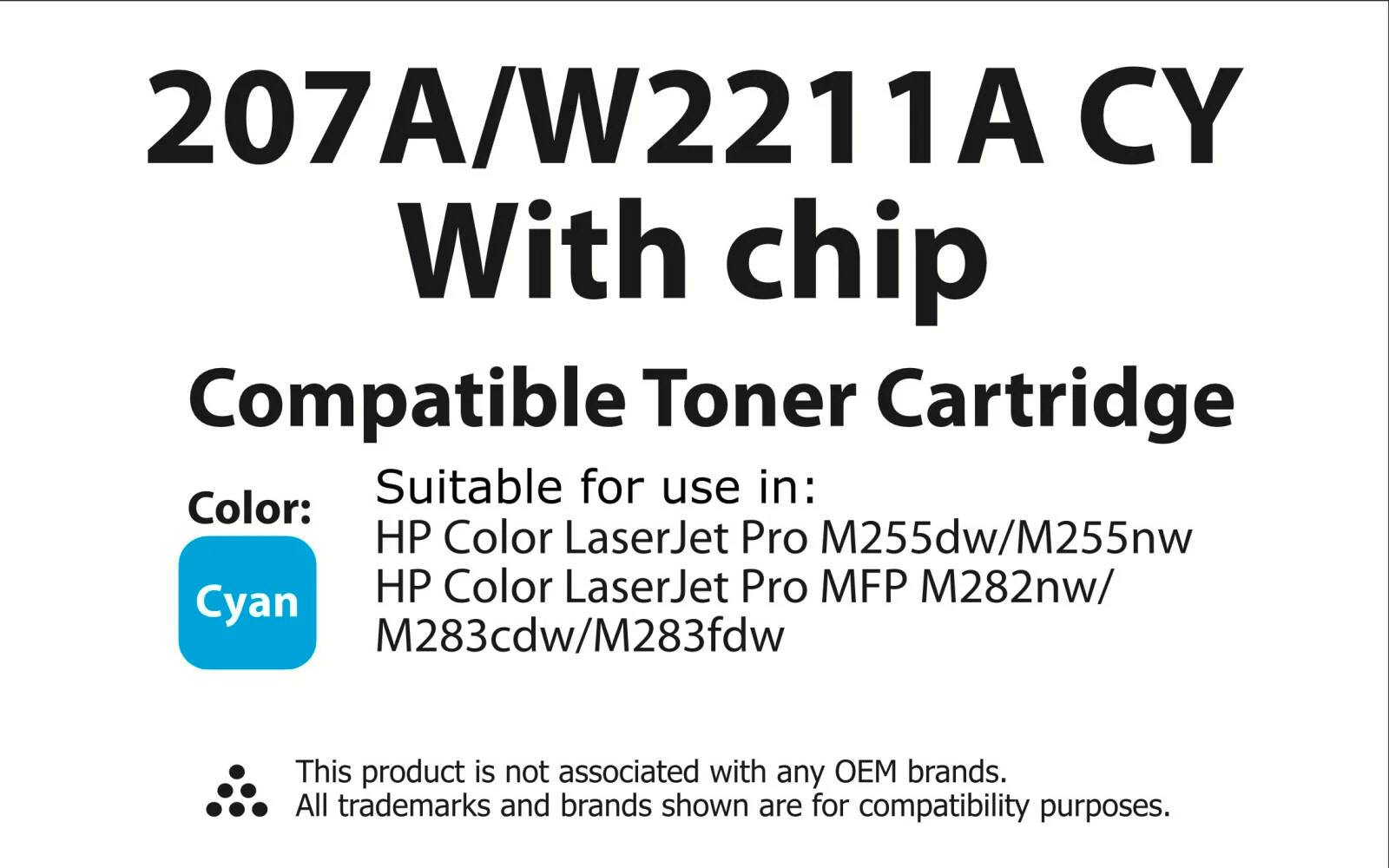 کارتریج تونر جایگزین پریمیوم تونرینکو سازگار با HP 207A و 207X، برای HP Color LaserJet Pro MFP M283fdw, M255dw, M282nw, M283fdn, M255nw (فیروزه ای 207A/W2211A CY با چیپ) | W2211A CY کارتریج تونر جایگزین پریمیوم تونرینکو سازگار با HP 207A و 207X، برای HP Color LaserJet Pro MFP M283fdw, M255dw, M282nw, M283fdn, M255nw (فیروزه ای 207A/W2211A CY با چیپ) | W2211A CY