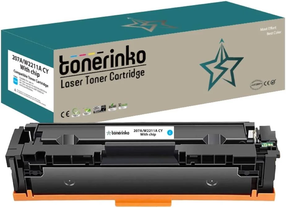 کارتریج تونر جایگزین ممتاز Tonerinko سازگار با HP 207A و 207X، مناسب برای HP Color LaserJet Pro MFP M283fdw, M255dw, M282nw, M283fdn, M255nw، مشکی، فیروزه ای، زرد، سرخابی | 207A
