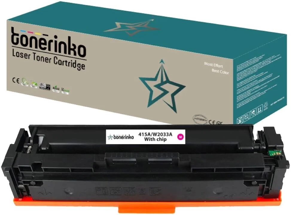 کارتریج تونر جایگزین پریمیوم تونرینکو سازگار با HP 415A، 415X، W2030A، HP Color LaserJet Pro MFP M479fdw، M479fnw، M479fdn، M479dw، M454dn (Magenta 415A/W2033A با چیپ) | W2030X کارتریج تونر جایگزین پریمیوم تونرینکو سازگار با HP 415A، 415X، W2030A، HP Color LaserJet Pro MFP M479fdw، M479fnw، M479fdn، M479dw، M454dn (Magenta 415A/W2033A با چیپ) | W2030X