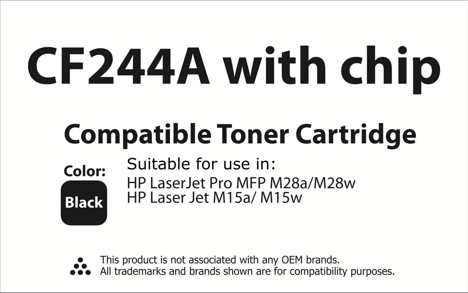 کارتریج تونر جایگزین پریمیوم تونرینکو سازگار با HP 44A CF244A، تونر مشکی با کیفیت بالا برای پرینترهای HP LaserJet Pro M15w، M16w، MFP M28w، راه حل چاپی مطمئن و واضح | CF244A کارتریج تونر جایگزین پریمیوم تونرینکو سازگار با HP 44A CF244A، تونر مشکی با کیفیت بالا برای پرینترهای HP LaserJet Pro M15w، M16w، MFP M28w، راه حل چاپی مطمئن و واضح | CF244A