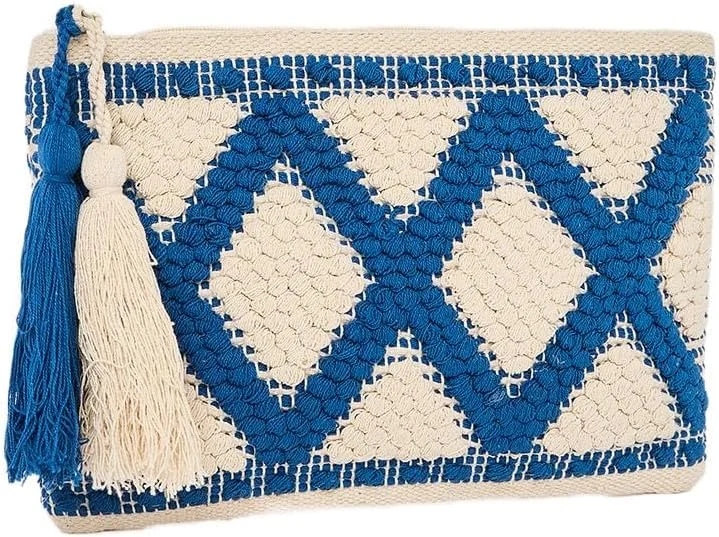 کیف کلاچ زنانه استایلی با طرح لوزی و منگوله