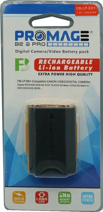 باتری لیتیوم-یونی قابل شارژ پرومِیج 2000mAh برای Canon LPE6+ - مشکی | AWP-5823