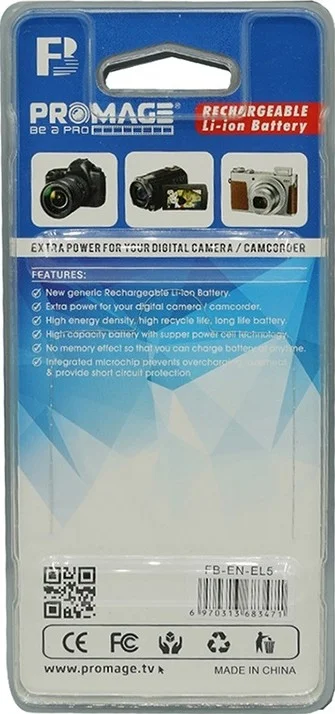 باتری لیتیوم-یونی قابل شارژ پرومِیج 2000mAh برای Canon LPE6+ - مشکی | AWP-5823