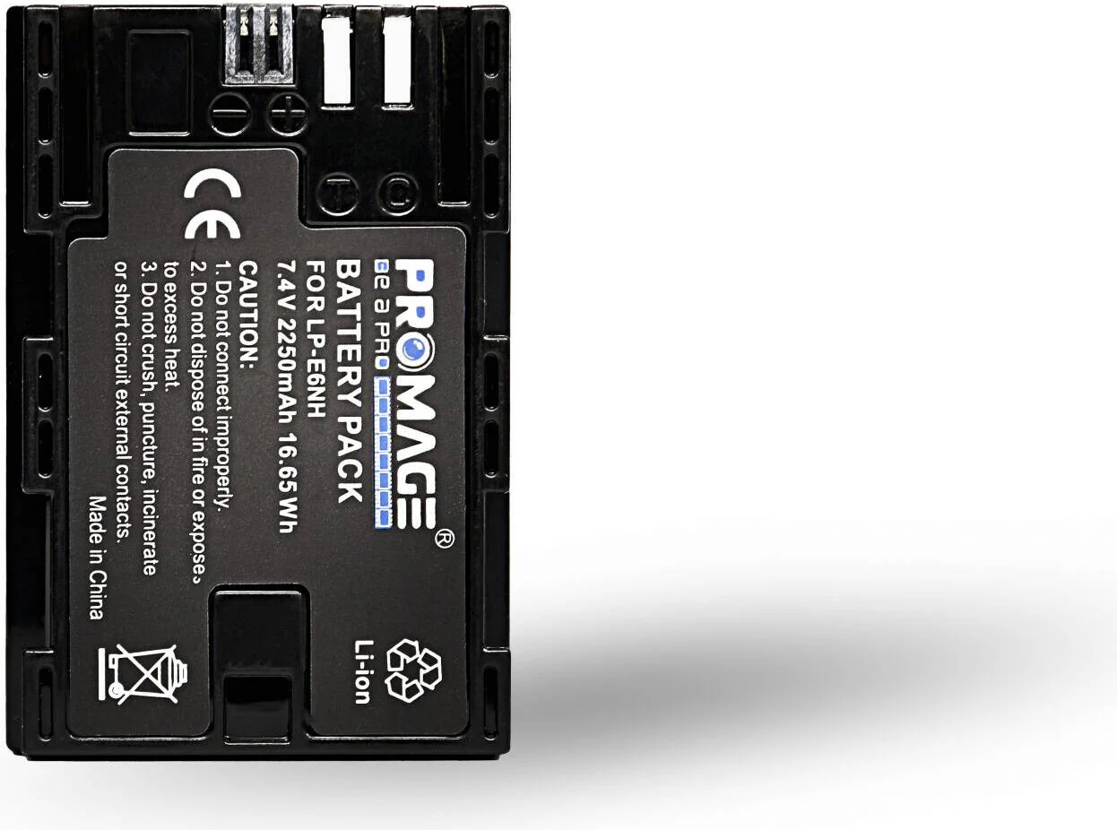 باتری پرومِیج برای کانن LPE6 NH، بسته باتری لیتیوم-یونی با ظرفیت بالا برای دوربین های کانن EOS، 2260mAh، سازگار با مدل های LP-E6/LP-E6N | LPE6 NH