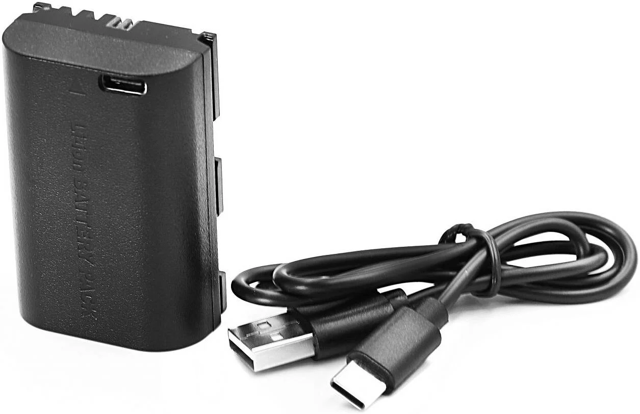 باتری پرومِیج مدل LP-E6 با ورودی تایپ C 5V 2A، باتری لیتیوم یونی قابل شارژ 1900mAh با ورودی USB-C 5V/2A سازگار با Canon EOS، سری R و گریپ باتری