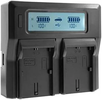 شارژر باتری سریع دوگانه با نمایشگر LCD برای LP-E6N LP-E6 LC-E6E کانن EOS R5 R6، EOS 6D 7D 80D 70D 60D 60Da 5D Mark III 5D Mark II 5D2 5D3 XC10 XC15 دوربین DSLR