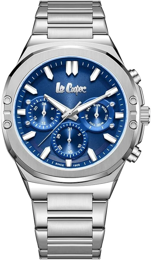 ساعت مردانه لی کوپر، نمایشگر چند منظوره و بند فلزی - LC07991.390، نقره ای