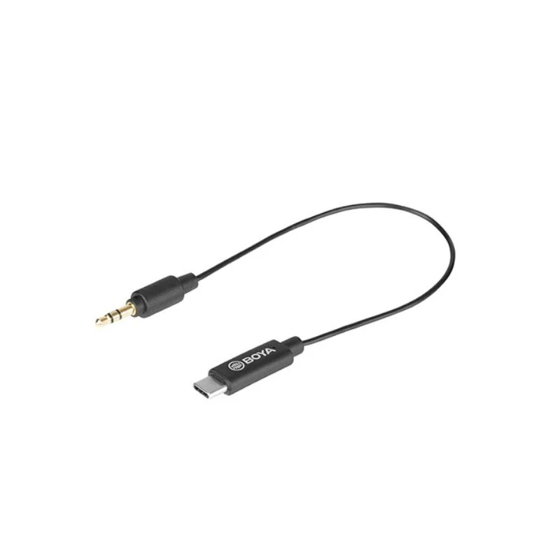 کابل تبدیل میکروفون بویا BY-K2 با جک 3.5 میلی‌متری TRS به USB Type-C