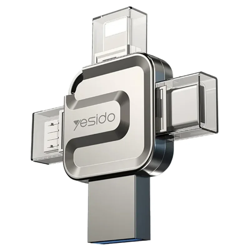 فلش مموری 128 گیگابایتی یسیدو مدل FL15 با درگاه های متنوع