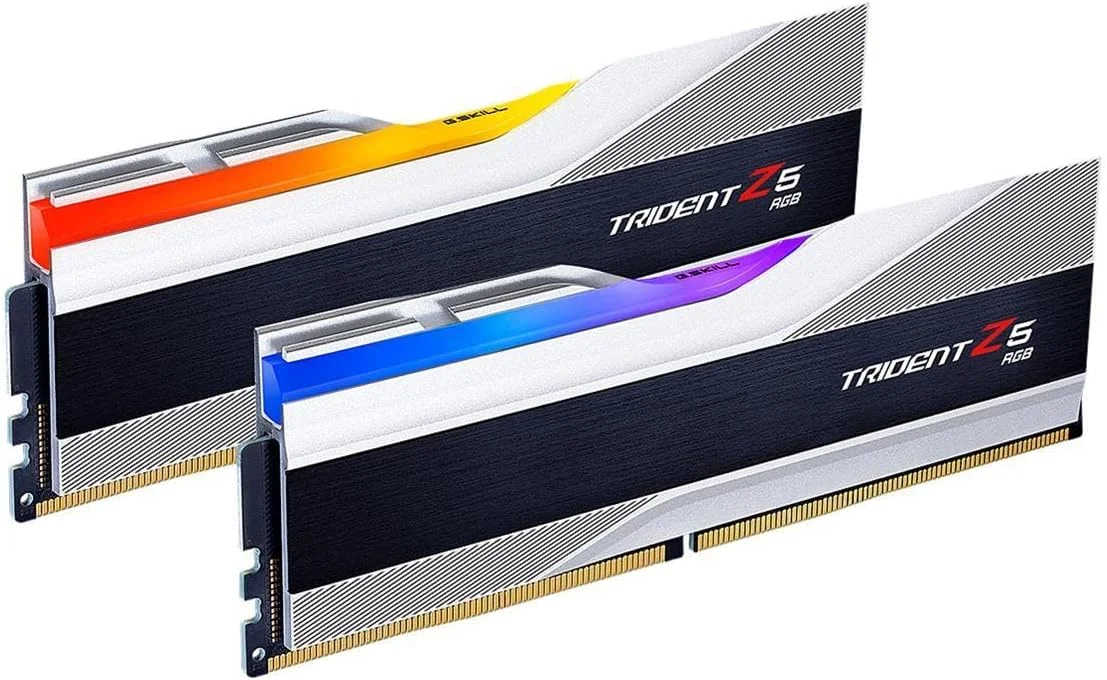 رم دسکتاپ جی.اسکیل Trident Z5 RGB سری DDR5 با ظرفیت 64 گیگابایت (2x32GB) سرعت 6400MT/s مدل CL32-39-39-102 ولتاژ 1.40V - نقره ای متالیک (F5-6400J3239G32GX2-TZ5RS) رم دسکتاپ جی.اسکیل Trident Z5 RGB سری DDR5 با ظرفیت 64 گیگابایت (2x32GB) سرعت 6400MT/s مدل CL32-39-39-102 ولتاژ 1.40V - نقره ای متالیک (F5-6400J3239G32GX2-TZ5RS)