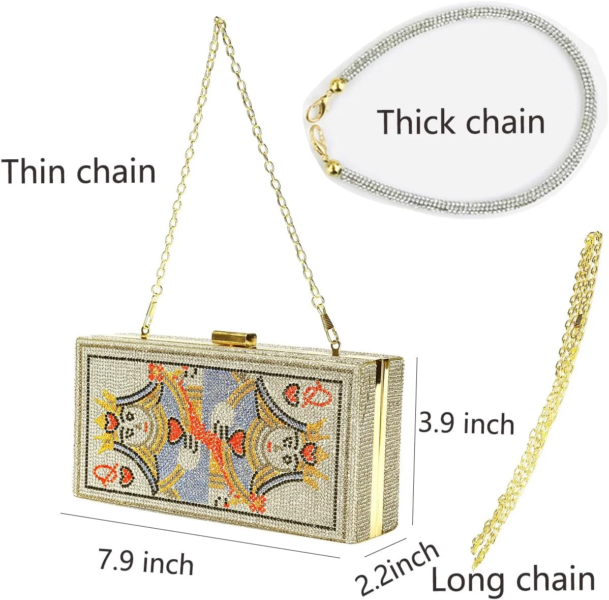 کیف مجلسی زنانه با زنجیر و تزیینات براق