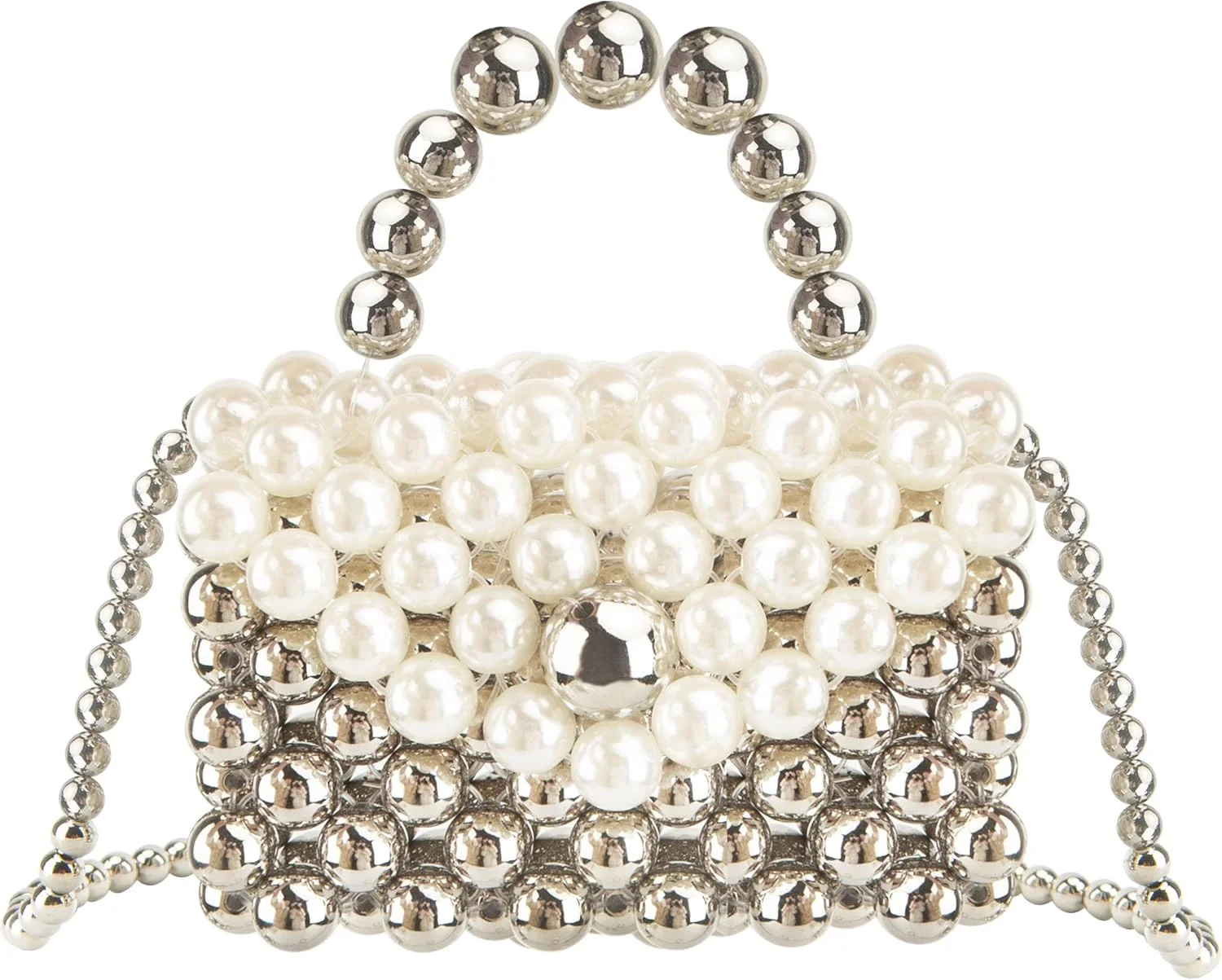 کیف مرواریدی کوچک، کیف دستی مرواریدی دست ساز پرنسس کوچک، کیف های مهره دار برای دختران نوپا و زنان، کیف های شانه ای نفیس و ظریف برای مهمانی ها، ضیافت ها، شام، عروسی ها و استفاده روزمره