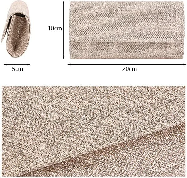 کیف دستی مجلسی زنانه کوچک پولکی با زنجیر جداشدنی