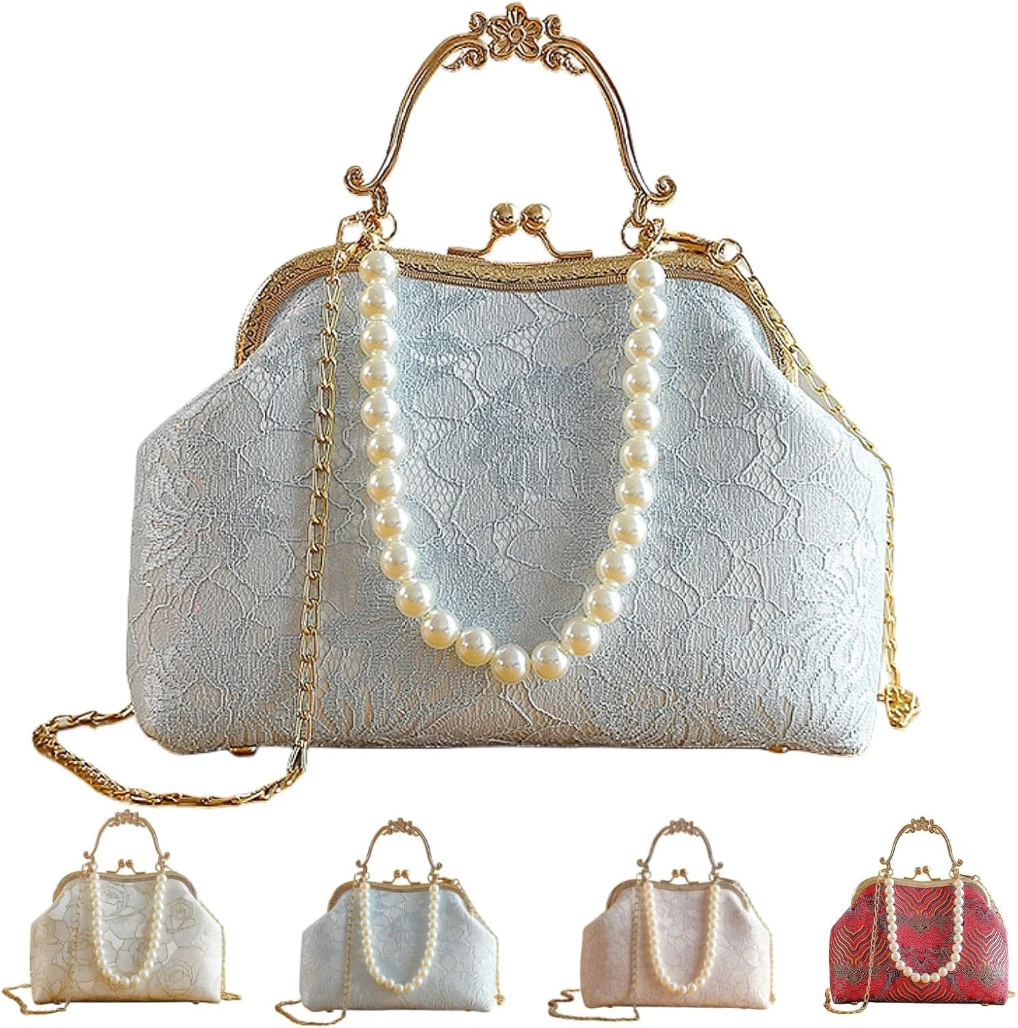 کیف دستی کلاچ زنانه NALACAL طرح قدیمی، گلدوزی توری مرواریدی، کیف مجلسی با بند زنجیری طرح گلدار، مناسب مهمانی عروسی، کوکتل، جشن رقص، ضیافت، شیک و منحصر به فرد، برای خانم ها کیف دستی کلاچ زنانه NALACAL طرح قدیمی، گلدوزی توری مرواریدی، کیف مجلسی با بند زنجیری طرح گلدار، مناسب مهمانی عروسی، کوکتل، جشن رقص، ضیافت، شیک و منحصر به فرد، برای خانم ها