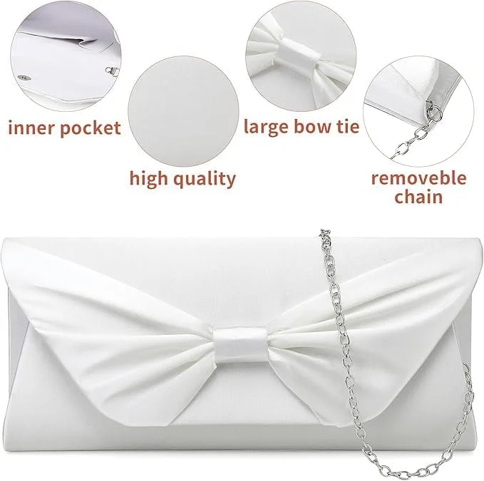 کیف دستی پاکتی زنانه NALACAL از جنس جیر، کیف مجلسی شیک با زنجیر جداشدنی برای عروسی، کیف دوشی مخملی