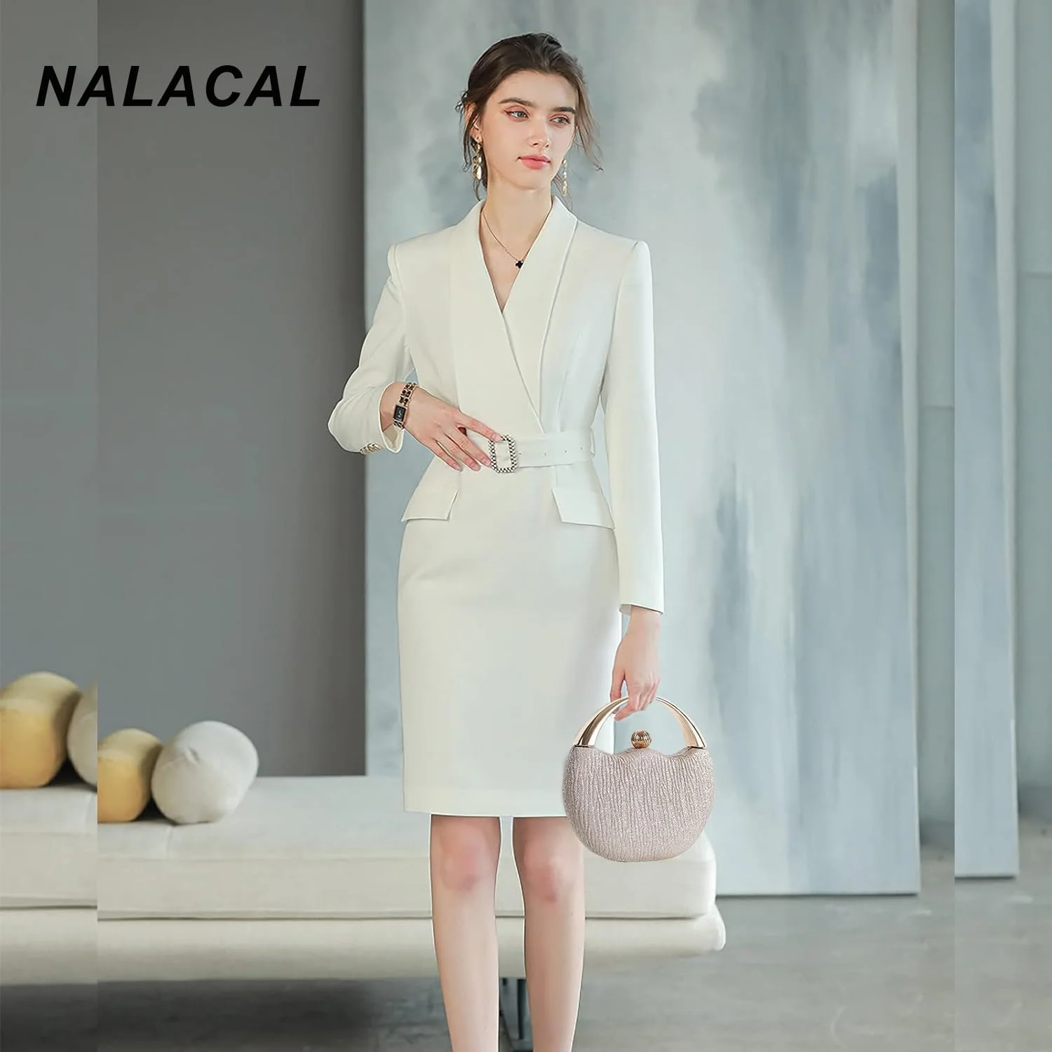 کیف دستی پولکی زنانه NALACAL، کیف مجلسی درخشان برای مهمانی نامزدی عروسی، طلایی