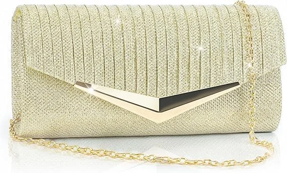 کیف دستی کلاچ زنانه NALACAL، کیف مجلسی پاکتی پولکدار و پلیسهدار براق با زنجیر، کیف دستی رسمی مهمانی و جشن زنانه کیف دستی کلاچ زنانه NALACAL، کیف مجلسی پاکتی پولکدار و پلیسهدار براق با زنجیر، کیف دستی رسمی مهمانی و جشن زنانه