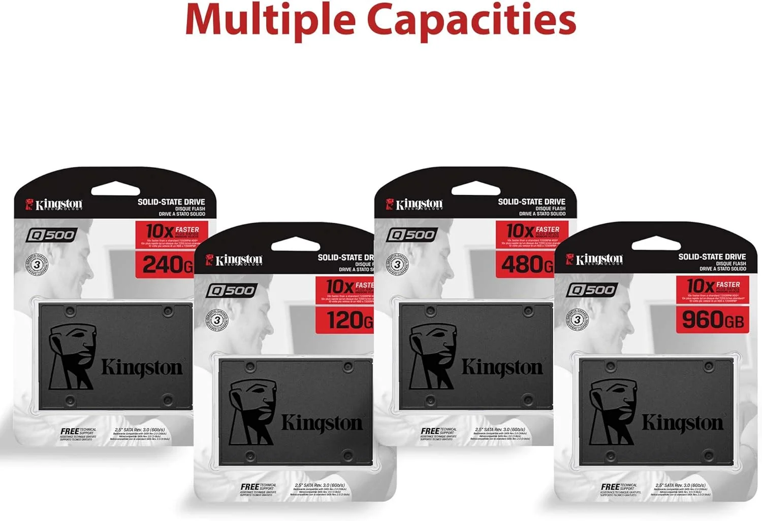 کینگستون - SQ500S37/960G Q500 - درایو حالت جامد - 960 گیگابایت - داخلی - 2.5 اینچ - SATA 6GB/S کینگستون - SQ500S37/960G Q500 - درایو حالت جامد - 960 گیگابایت - داخلی - 2.5 اینچ - SATA 6GB/S