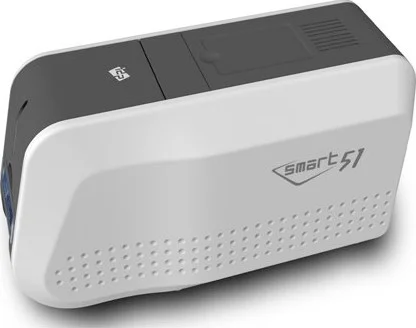 چاپگر کارت شناسایی یک طرفه SMART 51S، چاپ سریع، 17 ثانیه در هر کارت (YMCKO)، 300، 600 و 1200dpi با چاپ لبه به لبه، 100 کارت، 1 ریبون رنگی | IDP SMART-51S