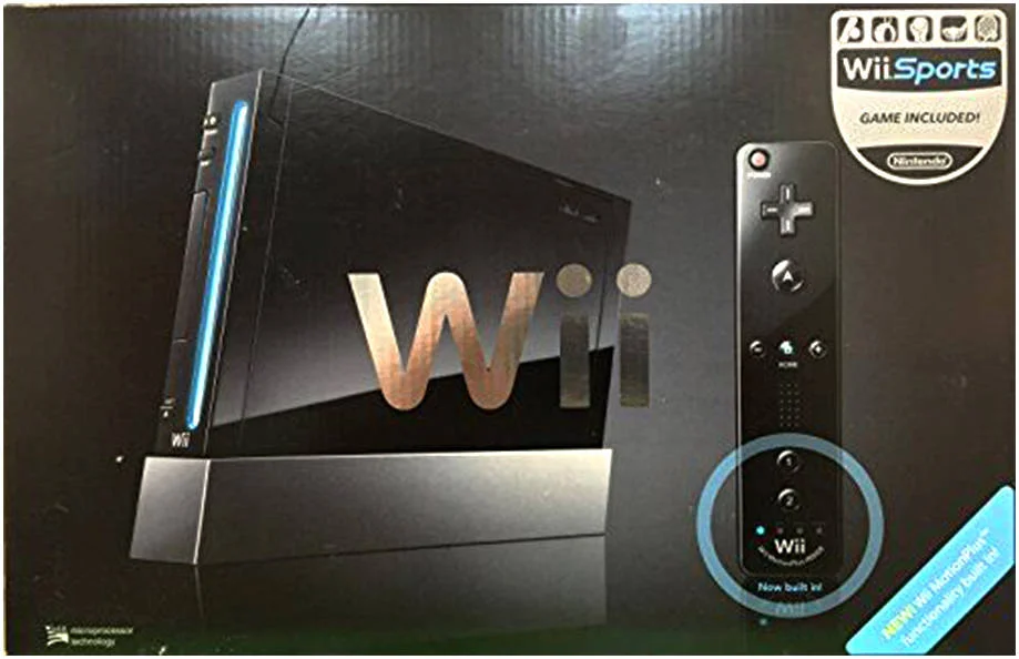 کنسول نینتندو Wii با بازی Wii Sports، فناوری کنترل حرکتی، پشتیبانی از حداکثر چهار کنترلر Wii Remote Plus، نسخه خاورمیانه/NTSC، مشکی | RVL S KABB MDE