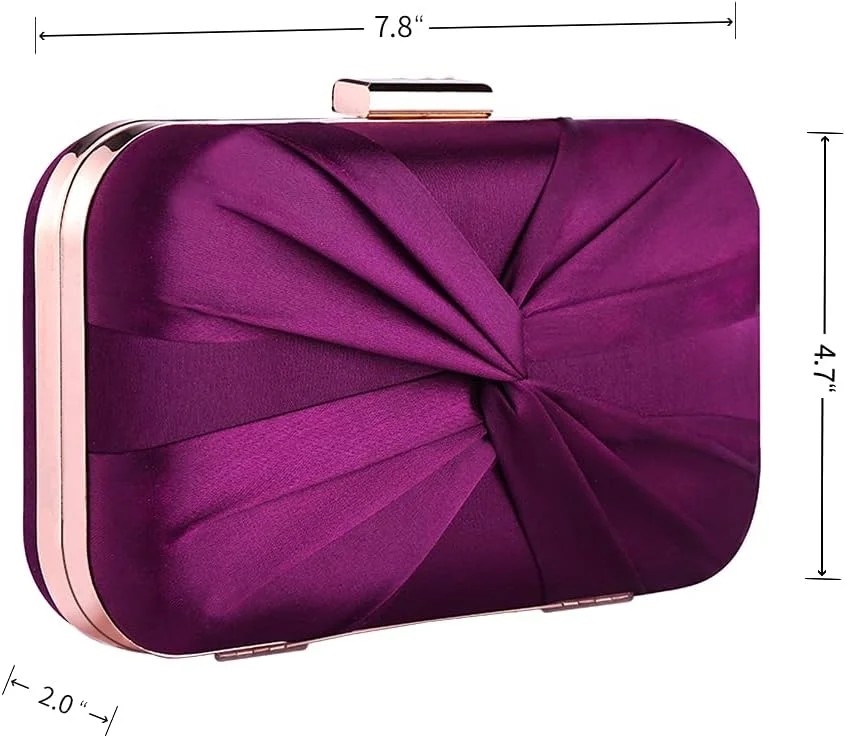 کیف کلاچ ساتن پلیسه زنانه، کیف مجلسی عروس، کیف مهمانی