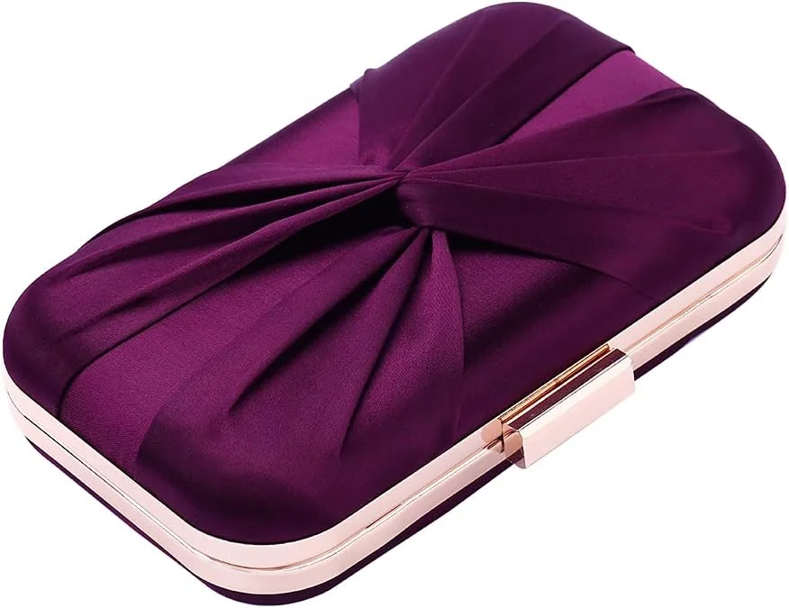 کیف کلاچ ساتن پلیسه زنانه، کیف مجلسی عروس، کیف مهمانی