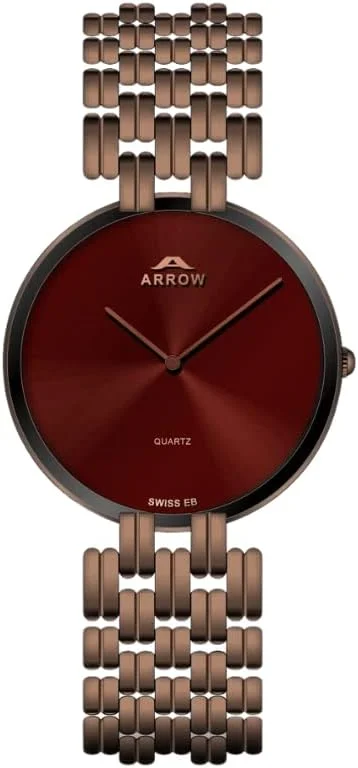 ساعت مچی مردانه آرو (5820) - ساعت لوکس | نمایش آنالوگ | بند برنجی | با تغییرات رنگی اندازه قاب - 38 میلی متر قهوه ای-زرشکی