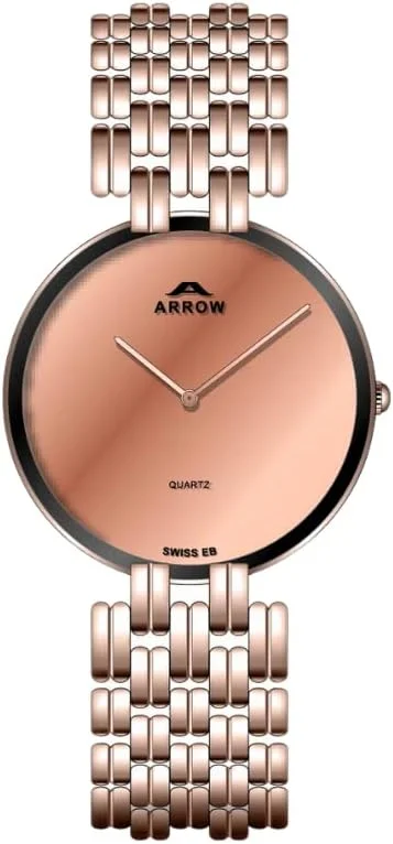 ساعت مچی مردانه آرو (5820) - ساعت لوکس | نمایشگر آنالوگ | بند برنجی | با تغییرات رنگی اندازه قاب - 38 میلی متر رزگلد