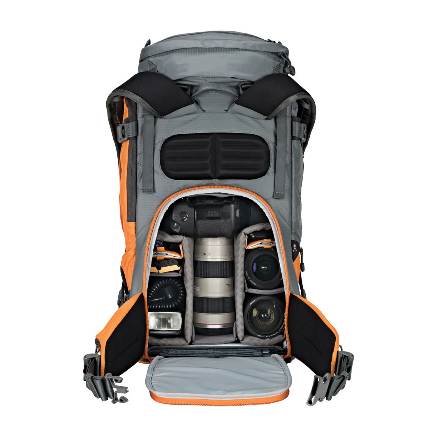 کوله پشتی Lowepro Powder Backpack 500 AW / رنگ خاکستری و نارنجی