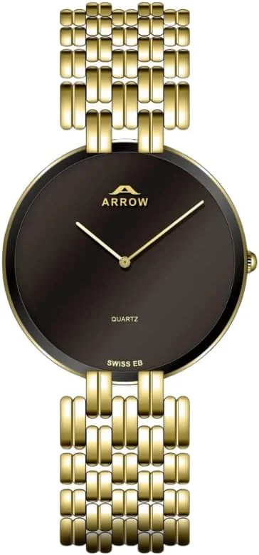 ساعت مچی مردانه اَرو (5820) – ساعت لوکس | نمایشگر آنالوگ | بند برنجی | با تنوع رنگی قاب - سایز 38 میلی متر مشکی-طلایی