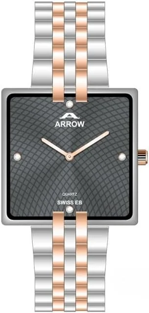 ساعت مردانه لوکس ARROW (AR-5930) - صفحه مربعی کلاسیک، استیل ضد زنگ، کوارتز سوئیسی، مقاوم در برابر آب تا 30 متر - BA-AR-211C
