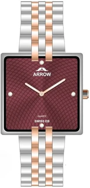 ساعت مردانه لوکس ARROW (AR-5930) - صفحه مربعی کلاسیک، استیل ضد زنگ، کوارتز سوئیسی، مقاوم در برابر آب تا 30 متر - BA-AR-210B