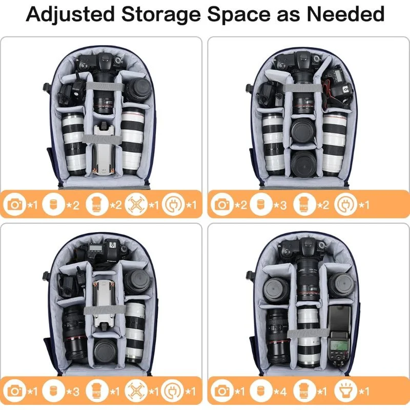 کوله پشتی دوربین MOSISO، آبی سرمه ای