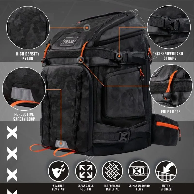 کوله پشتی اسکی Sklon، مدل Ski Boot Bag، ظرفیت 55 تا 65 لیتر کوله پشتی اسکی Sklon، مدل Ski Boot Bag، ظرفیت 55 تا 65 لیتر