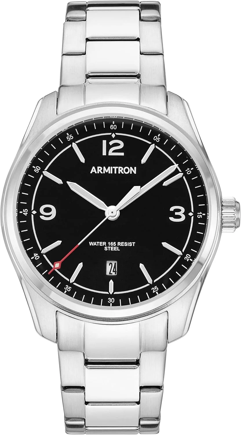 ساعت مچی مردانه آرمایترون با نمایشگر تاریخ، 20/5488، نقره ای/مشکی