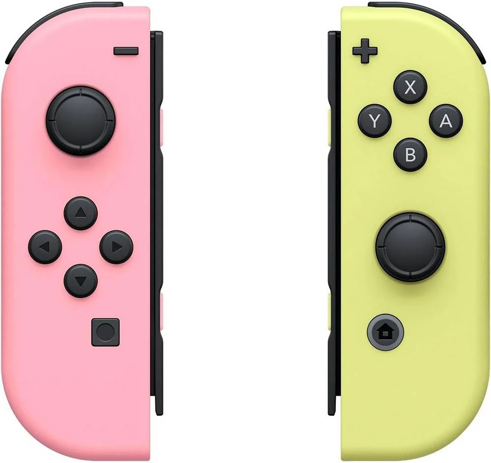 دسته بازی نینتندو Joy-Con (چپ)/(راست) برای نینتندو سوییچ، فیدبک فیزیکی HD Rumble، تشخیص دوربین حرکتی IR، سرگرمی فوری دو نفره، صورتی پاستلی/زرد پاستلی | 117077 دسته بازی نینتندو Joy-Con (چپ)/(راست) برای نینتندو سوییچ، فیدبک فیزیکی HD Rumble، تشخیص دوربین حرکتی IR، سرگرمی فوری دو نفره، صورتی پاستلی/زرد پاستلی | 117077