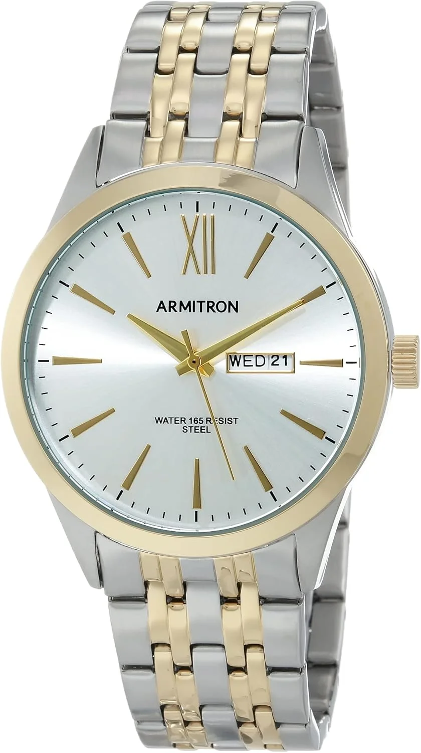 ساعت مچی مردانه آرمایترون مدل 20-5491 با نمایشگر روز و تاریخ و بند فلزی