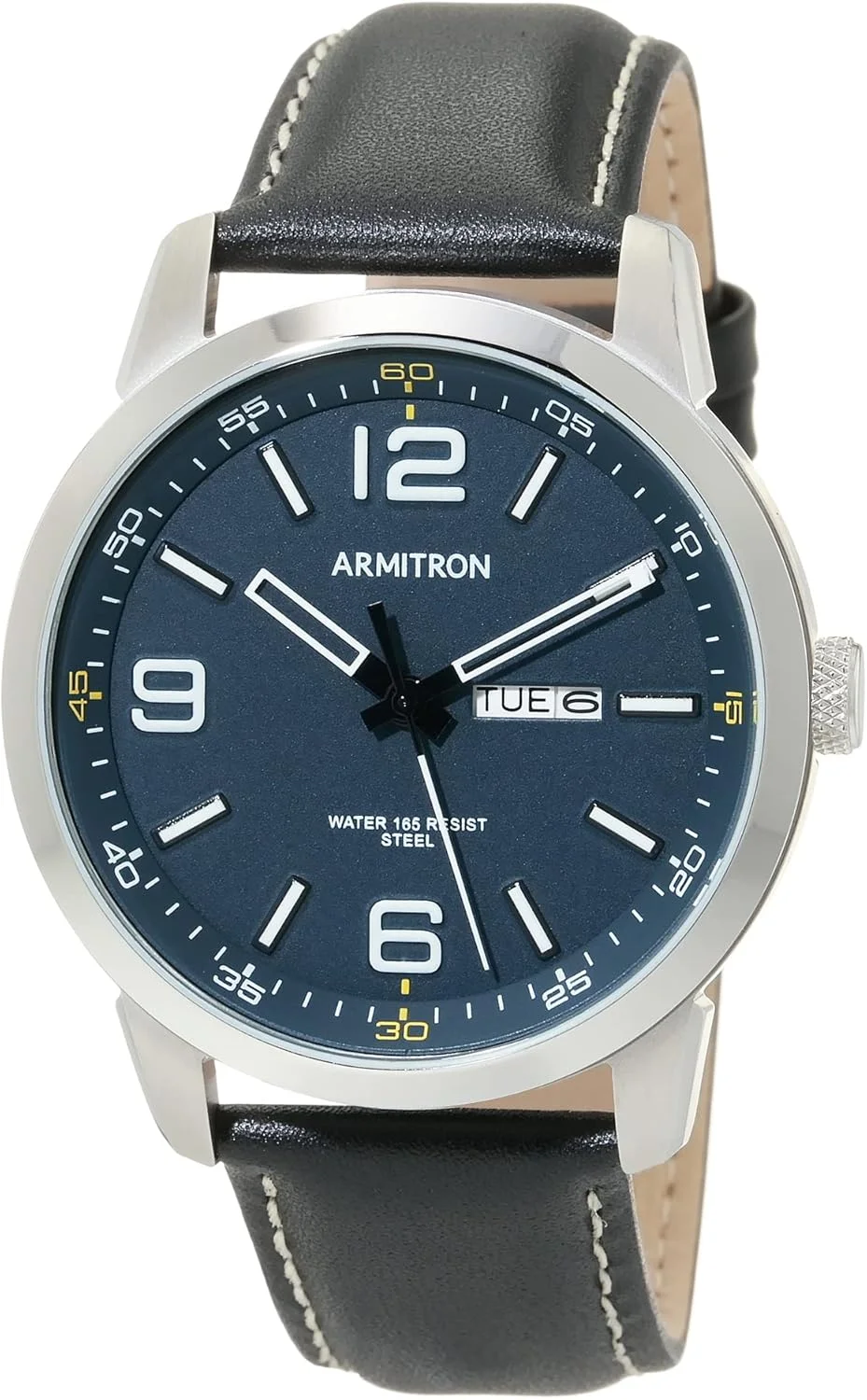 ساعت مچی مردانه آرمایترون ادونچر با بند چرمی، نمایشگر روز و تاریخ، 20/5489، مشکی/آبی سرمه ای