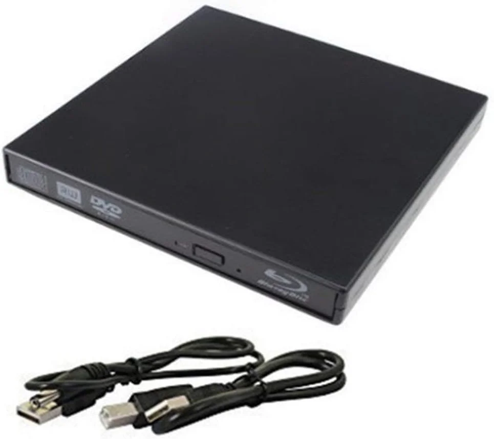 درایو اکسترنال Blu-ray DVD CD با USB 2.0، پخش کننده Blu-Ray سه بعدی، رایتر قابل حمل CD/DVD-ROM BD-ROM برای کامپیوتر، دسکتاپ و لپ تاپ