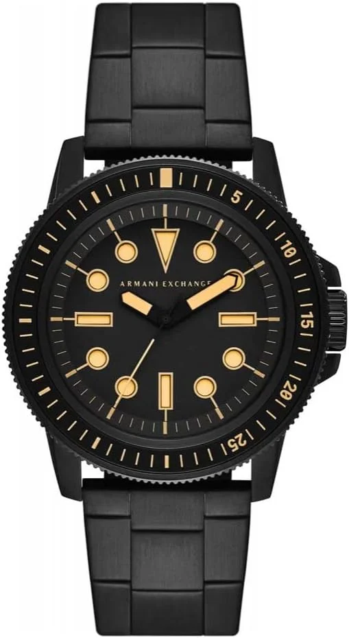 ساعت مردانه آرمانی اکسچنج، موتور سه عقربه، قاب استیل ضد زنگ نقره ای 44 میلی متری با بند استیل ضد زنگ، AX1853