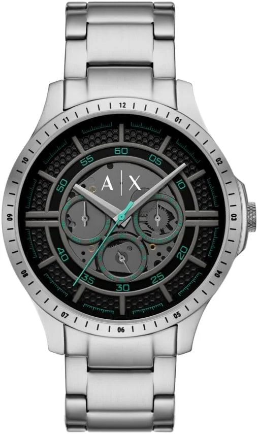 ساعت کرنوگراف مردانه آرمانی اکسچنج با بند چرمی، استیل ضد زنگ یا سیلیکونی