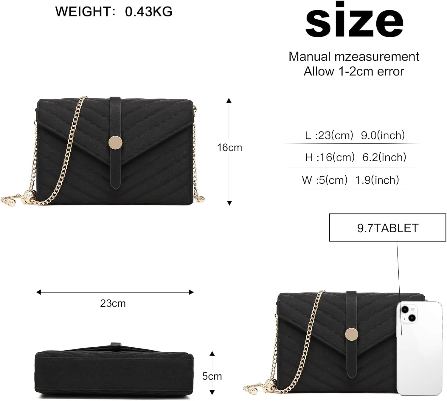 کیف کلاچ زنانه Miss Lulu، کیف مجلسی برای عروسی، پاپیون بزرگ نرم با اکلیل ظریف، کیف دستی مصنوعی، کیف مهمانی جشن